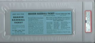 1955 Full Baseball Ticket Quaker Oats Dodgers Yankees Clemente Koufax More Psa 2