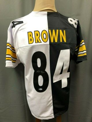 Antonio Brown 84 Steelers Signed Split Home/ Away Jersey Sz Xl Beckett Bas