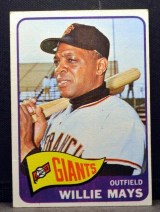 1965 Topps 250 Willie Mays San Francisco Giants Ex - Nm W/crease