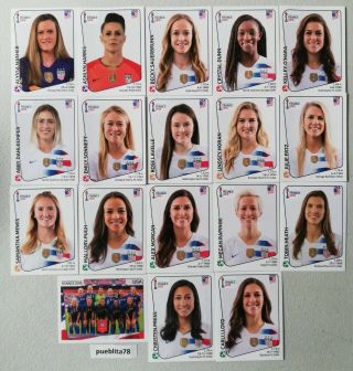 Panini Women World Cup France 2019 Usa Team 18 Stickers Alex Morgan