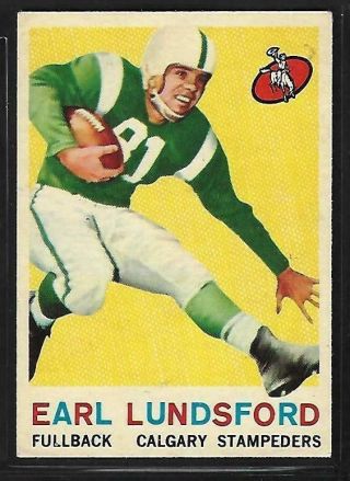 1959 Topps Cfl Football: 21 Earl Lunsford Rc,  Calgary Stampeders