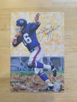 Frank Gifford Autographed Signed Goal Line Art Card