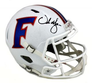 Urban Meyer Autographed/signed Florida Gators Tb Speed Full Size White Helmet