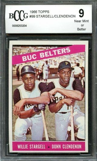 1966 Topps 99 Willie Stargell / Donn Clendenon Buc Belters Pirates Bgs Bccg 9