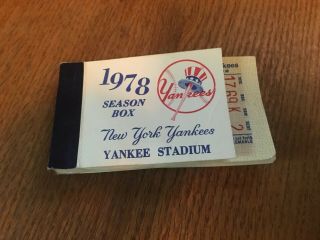 1978 Ny Yankees Season Ticket Book 51 Full Tickets Munson Jackson