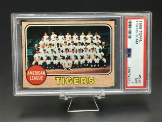 1968 Topps Baseball Detroit Tigers Team Card Psa Nm 7 528