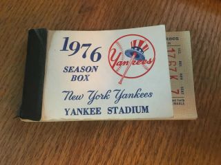 1976 Ny Yankees Season Ticket Book 34 Full Tickets Munson Jackson Fidrych
