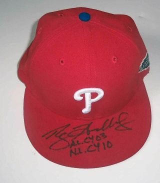 Phillies Roy Halladay Signed Era Team Issued Baseball Cap Size 7 W/jsa Loa