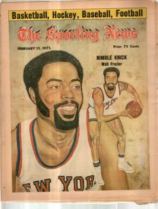 The Sporting News Newspaper February 15,  1975 Nimble Knick Walt Frazier G