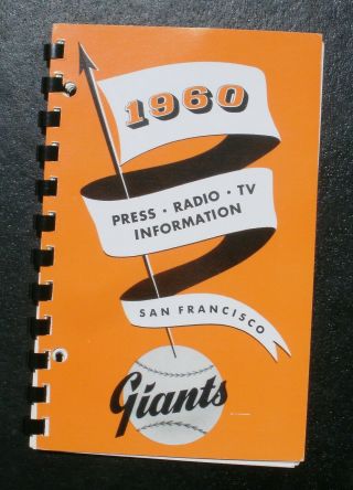 1960 Sf San Francisco Giants Media Guide First Year @ Candlestick Park