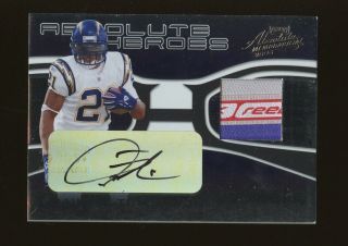 2006 Playoff Absolute Memorabilia Heroes Ladainian Tomlinson Tag Patch Auto 9/15