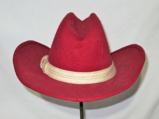 Vintage University Of Wisconsin Badgers Cowboy Hat - Size 7 - 7 1/8 Madison - Rare 5