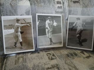 3 Type 1 Baseball Photos Of Ny Yankees Tony Lazzeri,  Herb Pennock,  Pat Bengough
