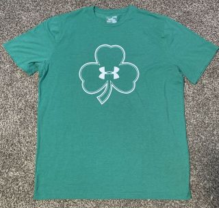 Under Armour Ncaa Notre Dame Fighting Irish Shamrock Loose Shirt Top Xl Tee Euc