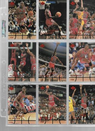 Michael Jordan 1998 Upper Deck Mjx Mj Timeline Basketball Set Minus 3 Cards