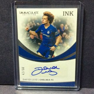 2018 - 19 Immaculate Soccer Ink Auto David Luiz I - Dl 42/50 Chelsea Fc