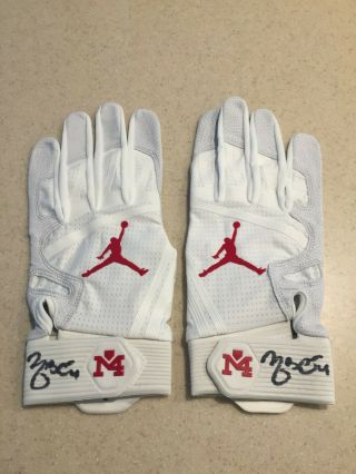 Yadier Molina M4 / Jumpman / Nike Game Model Signed Batting Gloves Jsa