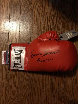 Earnie Shavers Signed Red Everlast Right Hand Boxing Glove Peace Inscribed Jsa