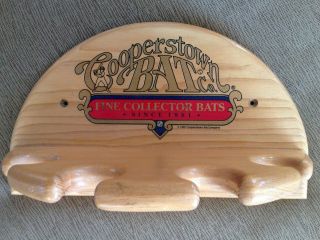 Cooperstown Bat Co.  Wooden Bat Baseball Glove Display Rack With Label