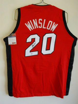 Justise Winslow Signed Auto Miami Heat Red Jersey Psa Autographed