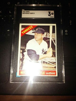 Topps 1966 Mickey Mantle Sgc 3 1 Day Only Today
