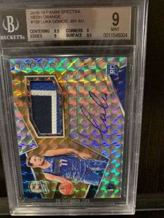 2018 - 19 Panini Spectra Basketball Luka Doncic On Card Rookie Rpa Fotl /5 Rpa