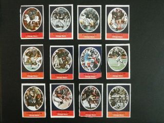 1972 Sunoco Football Stamps Chicago Bears Complete Set All 24