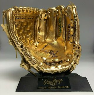 Derek Jeter Signed Miniature Gold Glove Award Auto Yankees Steiners/mlb Hologram