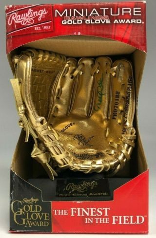 Derek Jeter Signed Miniature Gold Glove Award AUTO Yankees Steiners/MLB Hologram 3