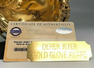 Derek Jeter Signed Miniature Gold Glove Award AUTO Yankees Steiners/MLB Hologram 5
