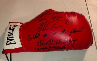 Mike Tyson Giant Jumbo Red Everlast Boxing Glove Signed Autographed Multi Inscri