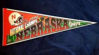 Nebraska Cornhuskers Pennant 1994 National Champions Logo Full Size
