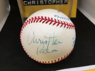 Superman - Christopher Reeve Signed Autographed Oml Baseball Psa/dna Guarantee