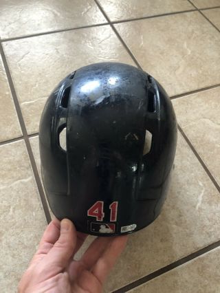 Carlos Santana Batting Helmet,  Cleveland Indians,  MLB Auth 4