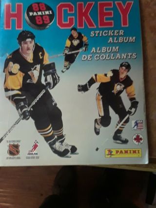 1988 89 Panini Hockey Sticker Book W Stickers Full.  Mario Lemieux Gretzky Nhl