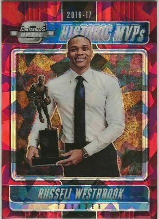 2018 - 19 Contenders Optic Russell Westbrook Historic Mvps 2016 - 17 Cracked Ice Red