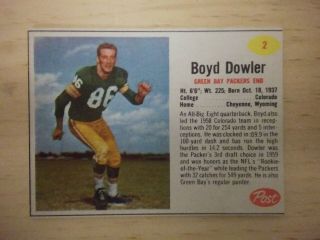 1962 Post Cereal Boyd Dowler 2