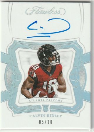 2018 Panini Flawless Calvin Ridley Falcons On Card Auto 5/10 Rookie Rc