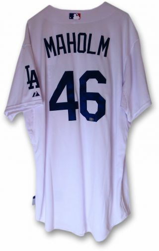 Paul Maholm Team Issue Jersey Dodgers Home White 2014 46 Mlb Hz844071