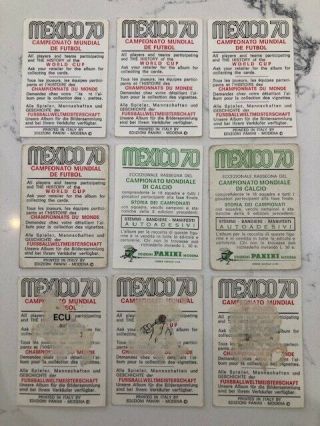 Panini Mexico 70 World Cup 1970 Football Stickers/cards x 9 Loft Find Rare 2
