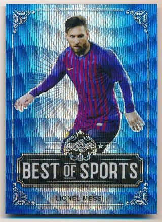 Lionel Messi 2019 Leaf Best Of Sports Blue Wave Parallel Argentina Sp 10/20