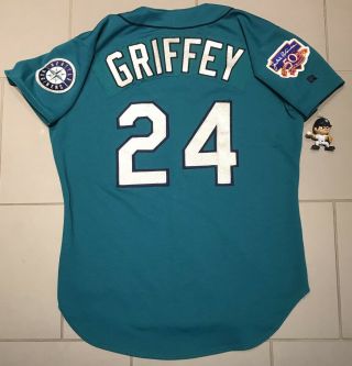 Ken Griffey Jr Seattle Mariners Authentic 1997 Teal Jersey Russell Diamond 44 L