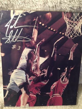 John Starks Signed 8x10 Autographed Picture Photo Knicks The Dunk Michael Jordan