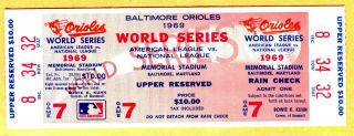 Rare Phantom Full Ticket - 1969 World Series Gm 7 - Mets/orioles (mets Win In 5 Gms)