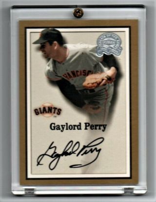 2000 Fleer Greats Of The Game Gaylord Perry Auto Cert.  Of Authenticity