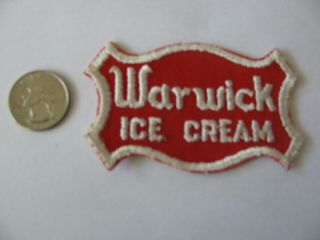 Vintage Warwick Ice Cream Patch Embroidered Nos Old Stock