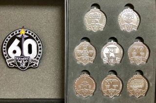 Oakland Raiders Commemorative 60th Coin Set Patch 2019 Season Ticket Holder