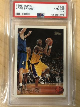 1996 - 97 Topps Kobe Bryant Rookie Basketball Card 138 Psa Graded Gem 10