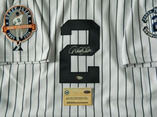 Derek Jeter Signed Jersey Yankees Game Model With Captain & 2 Patches Steiner