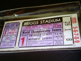 1945 Detroit Tigers - Game 1 At Briggs Stadium World Series Full Ticket Stub